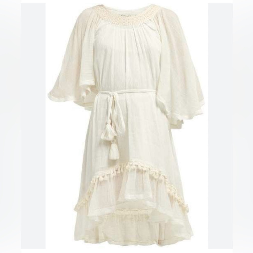 Mes Demoiselles Gregale Crinkled Cotton Dress - Womens - Ivory Size 40 - US 8